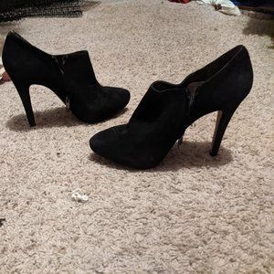 Sam Edelman black suede high heeled ankle boots